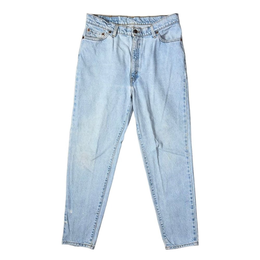 Vintage Levis Tapered Leg Jeans Mens 34 28 Well Worn Light Wash Made USA - Picture 2 of 10